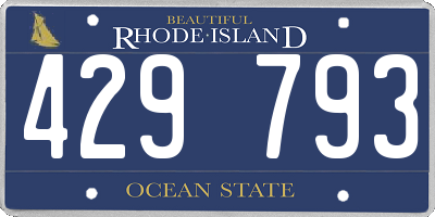 RI license plate 429793