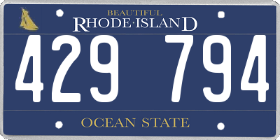 RI license plate 429794