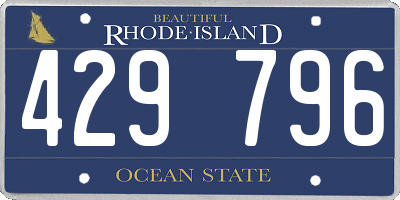 RI license plate 429796