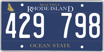 RI license plate 429798