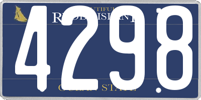 RI license plate 4298