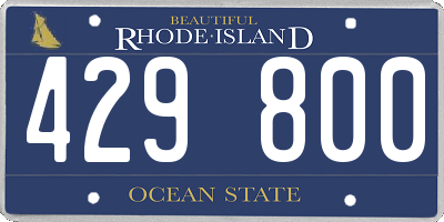 RI license plate 429800