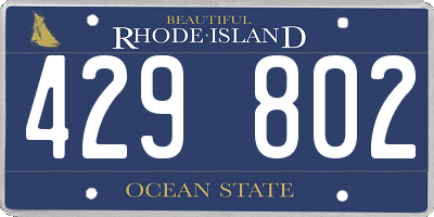 RI license plate 429802