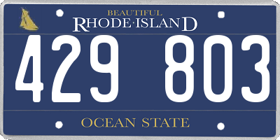 RI license plate 429803