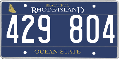 RI license plate 429804