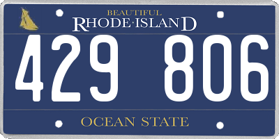 RI license plate 429806