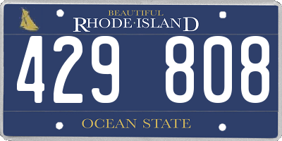 RI license plate 429808