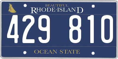 RI license plate 429810