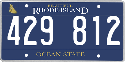 RI license plate 429812