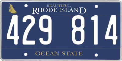 RI license plate 429814