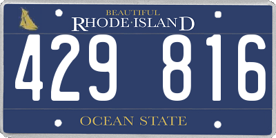 RI license plate 429816