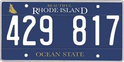 RI license plate 429817