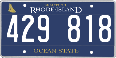 RI license plate 429818