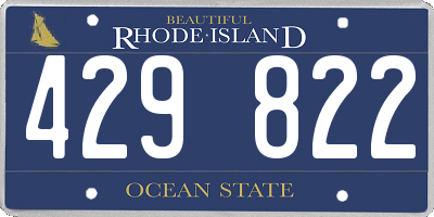 RI license plate 429822