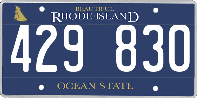 RI license plate 429830