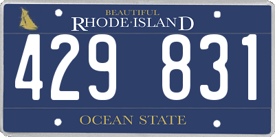RI license plate 429831