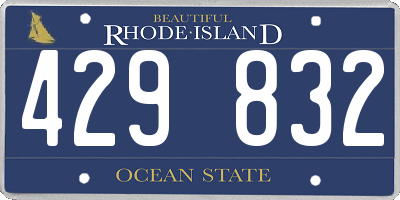 RI license plate 429832