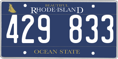 RI license plate 429833