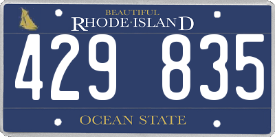 RI license plate 429835