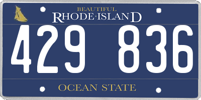 RI license plate 429836