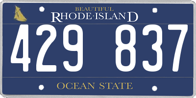 RI license plate 429837