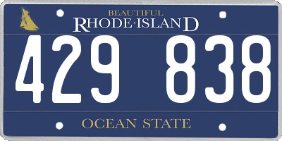 RI license plate 429838