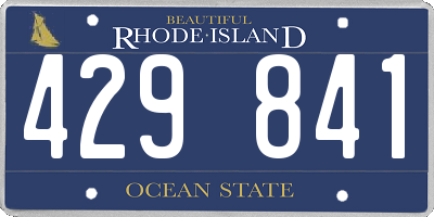 RI license plate 429841