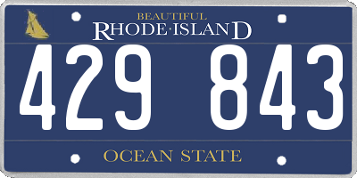 RI license plate 429843