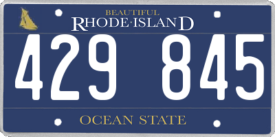 RI license plate 429845