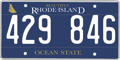 RI license plate 429846