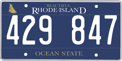 RI license plate 429847