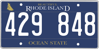 RI license plate 429848