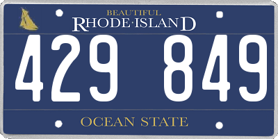 RI license plate 429849