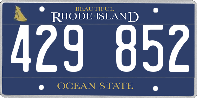 RI license plate 429852