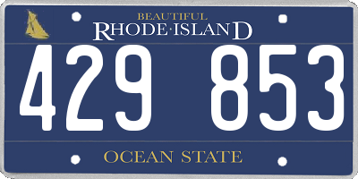 RI license plate 429853