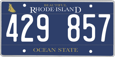 RI license plate 429857
