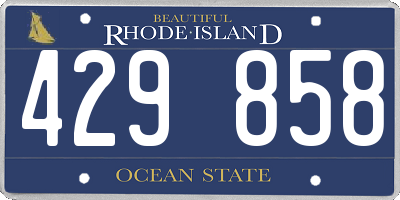 RI license plate 429858
