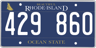 RI license plate 429860