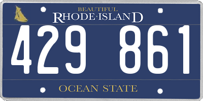RI license plate 429861