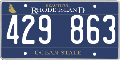 RI license plate 429863