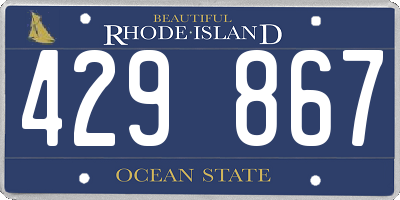 RI license plate 429867
