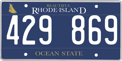 RI license plate 429869