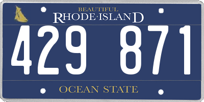 RI license plate 429871