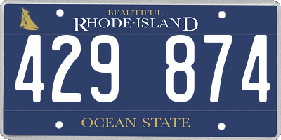 RI license plate 429874