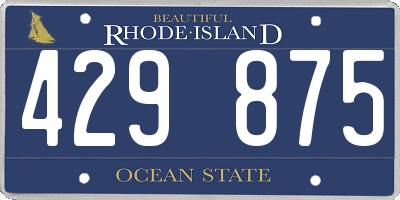 RI license plate 429875