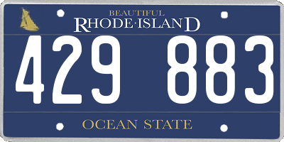 RI license plate 429883