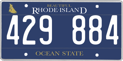 RI license plate 429884
