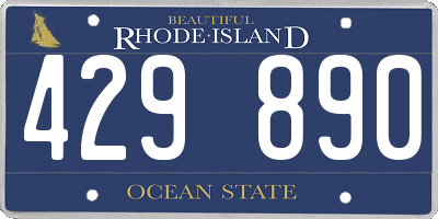 RI license plate 429890