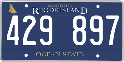 RI license plate 429897