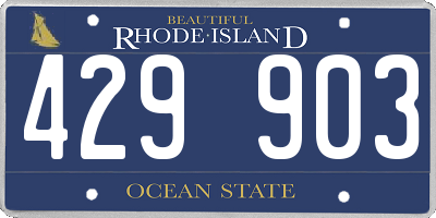 RI license plate 429903